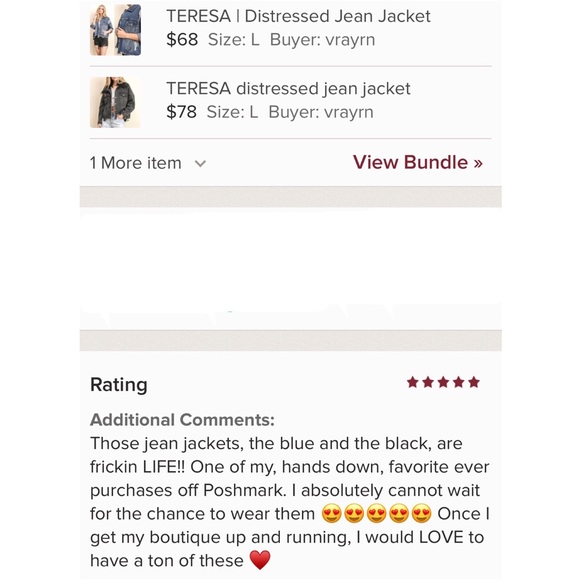 LAST SIZE LARGE   Distressed Jean Jacket - Picture 7 of 7